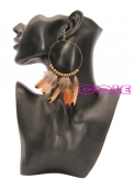 Fashion hoop feather earrings   feather earrings