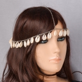 Shell chain Headband  shell beads  hand made chain Headband