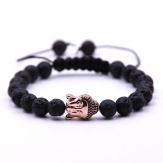 Gemstone braid turquoise beads Buddha head beads bracelet