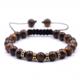 Braid gemstone bracelets lava turquoise tiger eyes micro pave beads bracelets