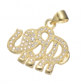 18*20mm Hollow elephant Pendant DIY Micro Cubic Zirconia Animal-shaped necklace pendant