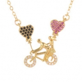 19*20mm Romantic bicycle Pendant DIY Micro Cubic Zirconia Animal-shaped necklace pendant