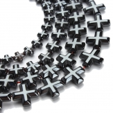 6,8,10,12mm Chamfer Cross Hematite Gem Stone Beads 15