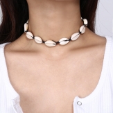 Hand made bohi  nature  sea shell  braid neclace  adjustable  chorke necklace