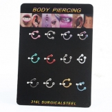 316L Stainless Steel Body Piercing Jewelry Set, original color, 12PCs/Set, Sold By Set