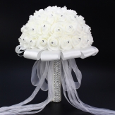 white rose rhinestone flower  for wedding  lady