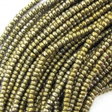 3mm faceted pyrite hematite rondelle beads 15.5