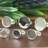 Round Brass ring base  adjustable  ring base  ring blanks in silver color 10-20mm