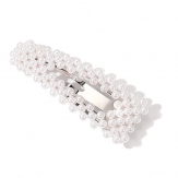 Hair Snap Clips, Zinc Alloy, with ABS Plastic Pearl, platinum color plated, different styles for choice & for woman, 88x28mm, Sold By PC