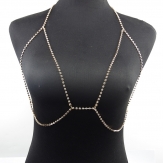 Body Chain Jewelry, Zinc Alloy, plated, with rhinestone, more colors for choice, lead & cadmium free, 750mm, Length:Approx 29.5 Inch, Sold By Strand