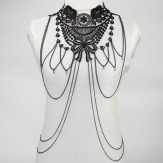 Lady Women Lace Hollow Flower Collar Metal Body Chain Waist Necklace Jewelry
