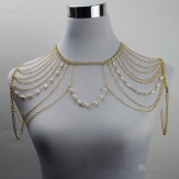 shoulder chain body chain jewelry hand made pearl body chain