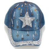 5 star handmade    Denim baseball hats  pearls hats hand made hats