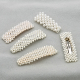 Fashion handmade Pearl Imitation Hair Clip Snap Barrette Stick Hairpin Hair Styling Accessories For Women Girls