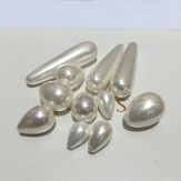 Wholesale water droplet shaped shell beads multi-specification half-hole