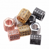 17mmHexagonal prism shape DIY Micro Cubic Zirconia beads