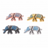 15*35mm Micro-inlaid elephant DIY Micro Cubic Zirconia beads