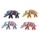 14*25mm Elephant DIY Micro Cubic Zirconia beads