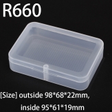 R660  98*68*22mm PP material flip plastic box