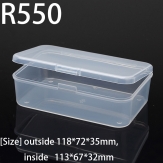 R550   118*72*35mm  PP material flip plastic box