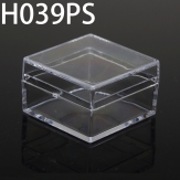 H039PS  40*40*24mm  Round PS plastic box, parts box, storage box, transparent white