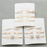 3set/pcs Pearl Hair Clip Snap Barrette Stick Hairpin Hair Styling Accessories For Women Girls