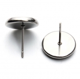 Stainless Steel Earring Stud Component, 304 Stainless Steel