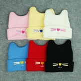 Winter Baby Hat Kids Cartoon Cat Beanie Knitted Warm Cap For Newborn Girls Boys