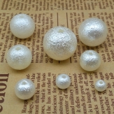 ABS plastic imitation pearl diy handmade jewelry accessories frosted wrinkles cracked beige round beads