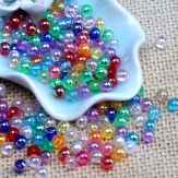6-12mm acrylic round straight hole transparent AB color diy handmade beaded jewelry accessories Symphony round color beads wholesale