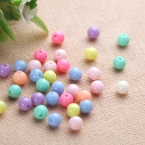 6mm8mm acrylic solid color round beads loose beads candy spring color beads accessories wholesale Barbie doll materials