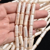 18-19mm Cylindrical  reborn     DIY   Baroque freashwater pearls  sold by strands