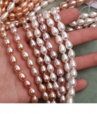 7mm water drop  rice freshwater pearls white color many size for your choice
