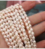 high quality  4.5mm rice shape pearls  freshwater pearls white color many size for your choice