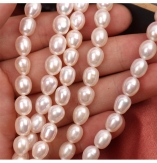6-7mm high quality rice pearls     freshwater pearls white color many size for your choice
