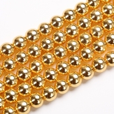 4-10mm  round  golden Color  hematite  beads 15.5