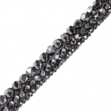 4-8mm  cut faced  nature Color  hematite  beads 15.5
