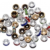 8mm rhinestone spacer brass  spacer  Rondelle rhinestone beads 100 pcs/bag