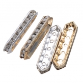 34.8*8.9mm rhinestone spacer brass  spacer  Rondelle rhinestone beads 100 pcs/bag