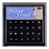 24 pcs  heart 316 rose rings   nose studs  round  shape  nose rings