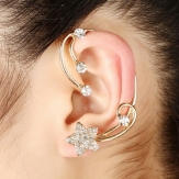 fashion style  punk earring  star rhinestone  earrings  clips