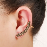 Double rhinestone  hollow  earring punk  earring clips