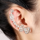 rhinestone  hollow  bow  earring punk  earring clips