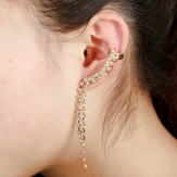 long rhinestone  hollow  earring punk  earring clips