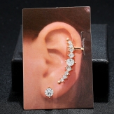 rhinestone  hollow   big    earring punk  earring clips