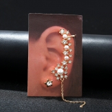 rhinestone chain   hollow     earring punk  earring clips