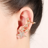 rhinestone 5 star earring    hollow     earring punk  earring clips