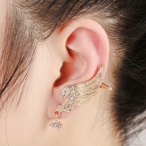 rhinestone wing   hollow     earring punk  earring clips