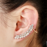 rhinestone flower U shape  hollow     earring punk  earring clips
