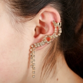 rhinestone chain  hollow     earring punk  earring clips